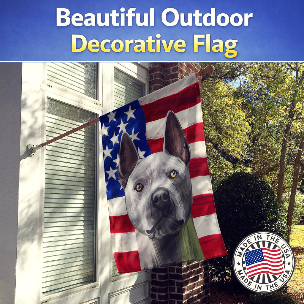 Thai Ridgeback American Flag House Flag 28x40 Porch Sleeve Pole Decorative Outside Yard Banner Artwork Wall Hanging, Polyester
