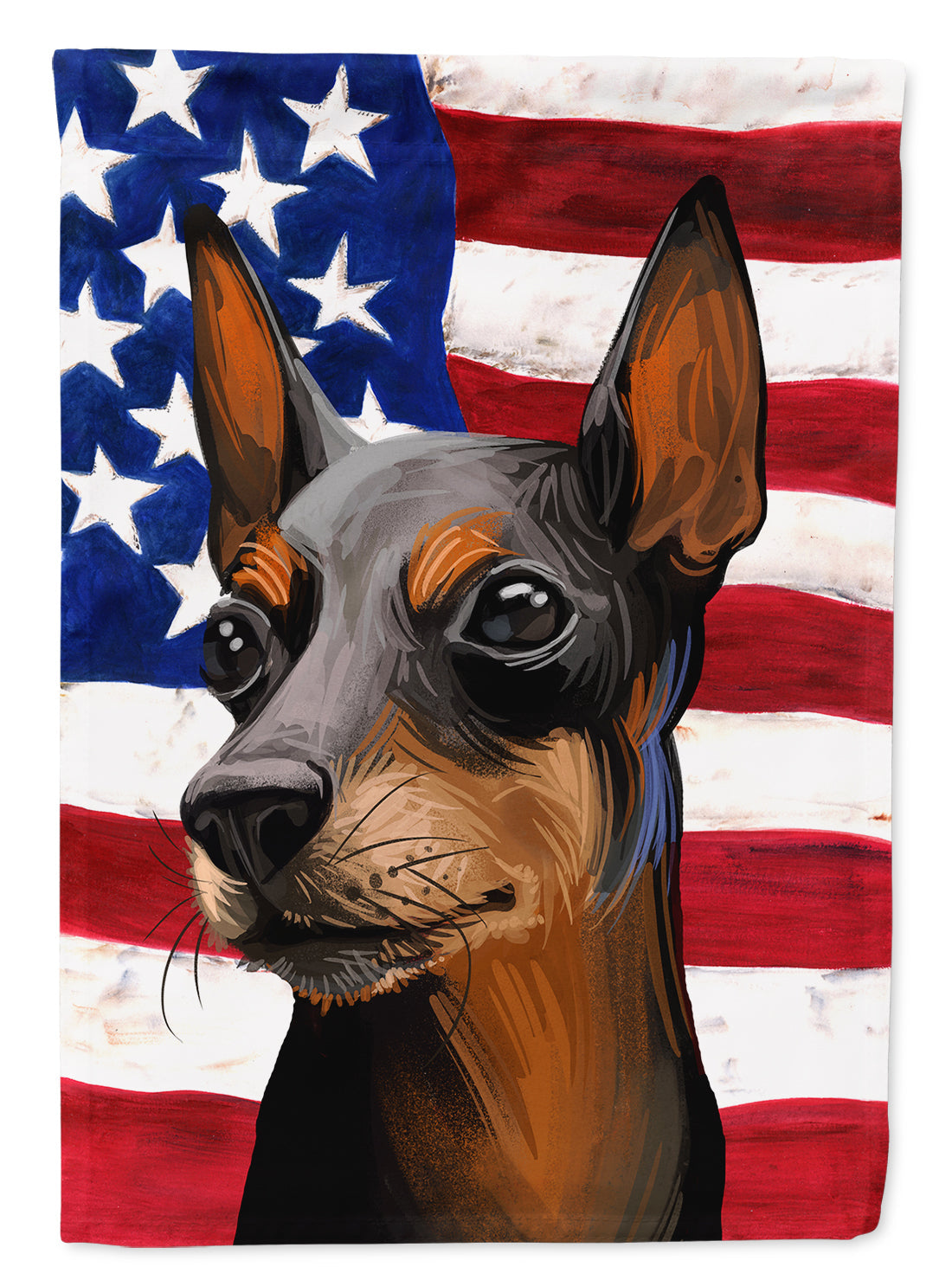 Toy Manchester Terrier American Flag House Flag 28x40 Porch Sleeve Pole Decorative Outside Yard Banner Artwork Wall Hanging, Polyester