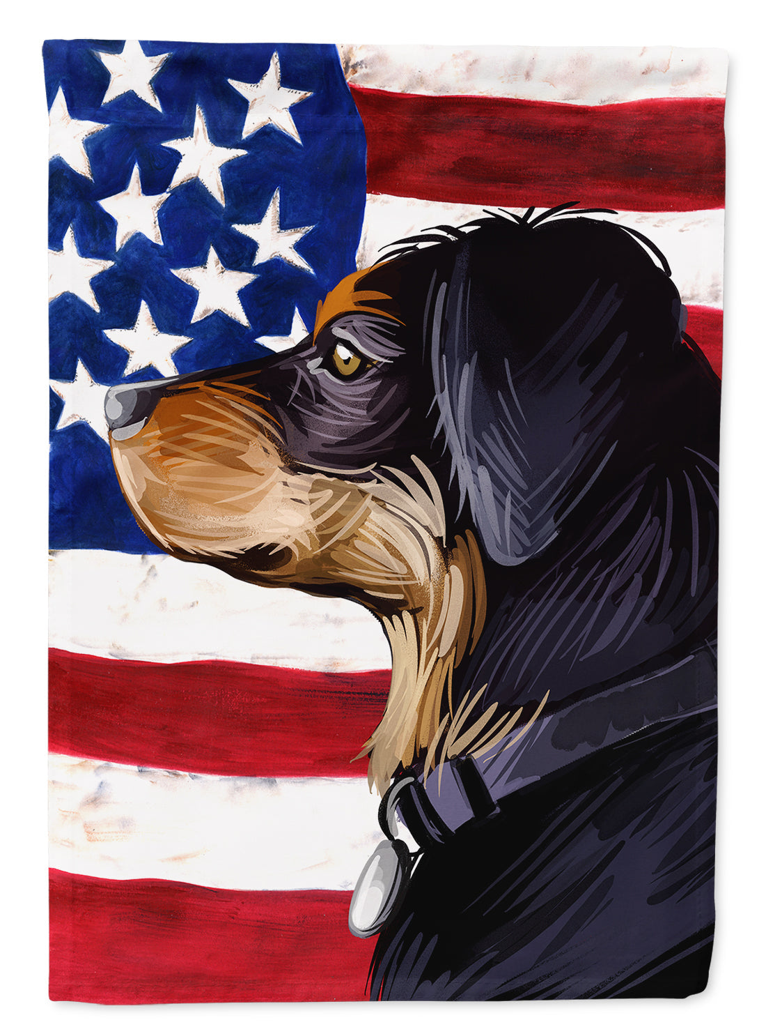 Transylvanian Hound American Flag House Flag 28x40 Porch Sleeve Pole Decorative Outside Yard Banner Artwork Wall Hanging, Polyester