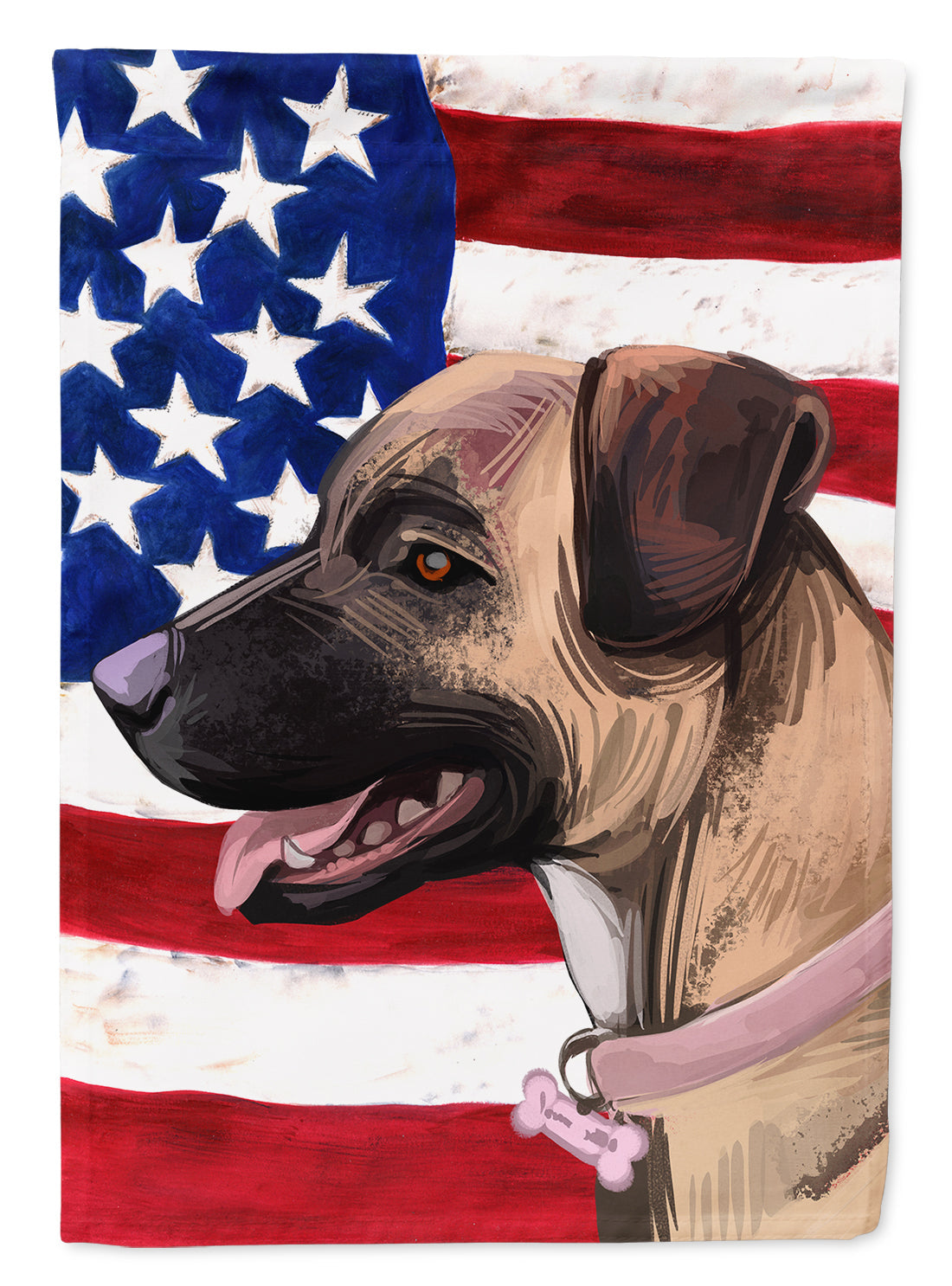 Treeing Tennessee Brindle American Flag House Flag 28x40 Porch Sleeve Pole Decorative Outside Yard Banner Artwork Wall Hanging, Polyester
