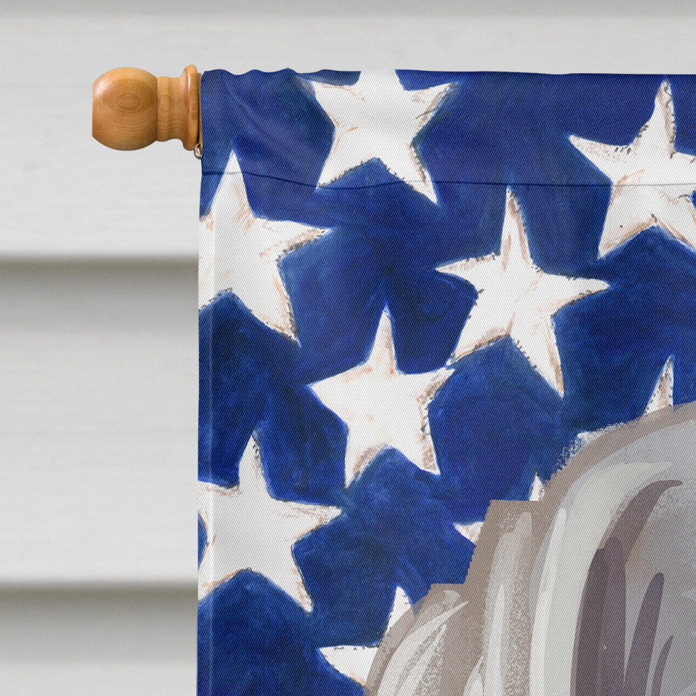 Weimaraner American Flag House Flag 28x40 Porch Sleeve Pole Decorative Outside Yard Banner Artwork Wall Hanging, Polyester