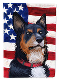 Welsh Sheepdog American Flag House Flag 28x40 Porch Sleeve Pole Decorative Outside Yard Banner Artwork Wall Hanging, Polyester