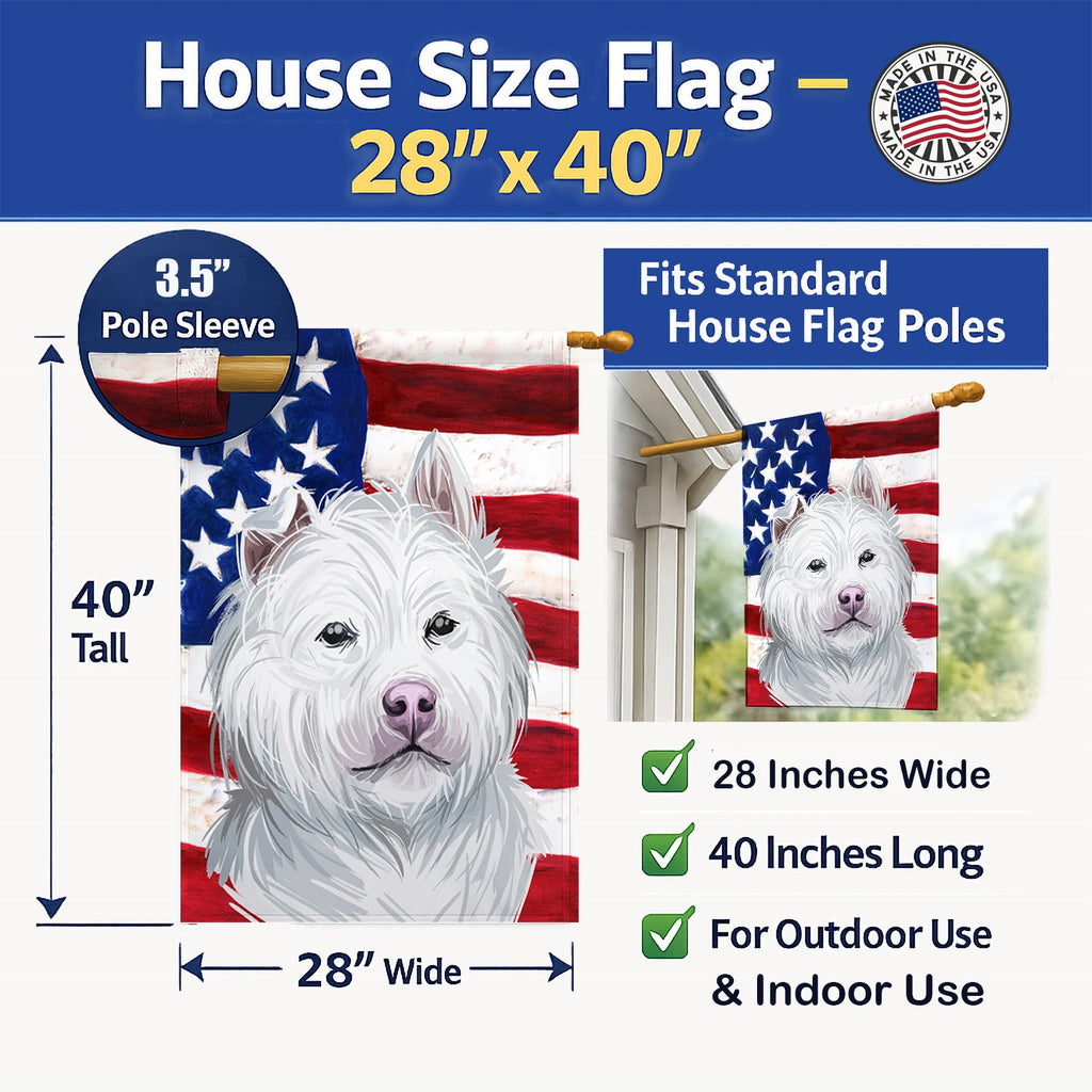Xiasi Quan American Flag House Flag 28x40 Porch Sleeve Pole Decorative Outside Yard Banner Artwork Wall Hanging, Polyester