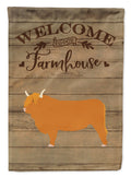 Highland Cow Welcome House Flag 28x40 Porch Sleeve Pole Decorative Outside Yard Banner Artwork Wall Hanging, Polyester