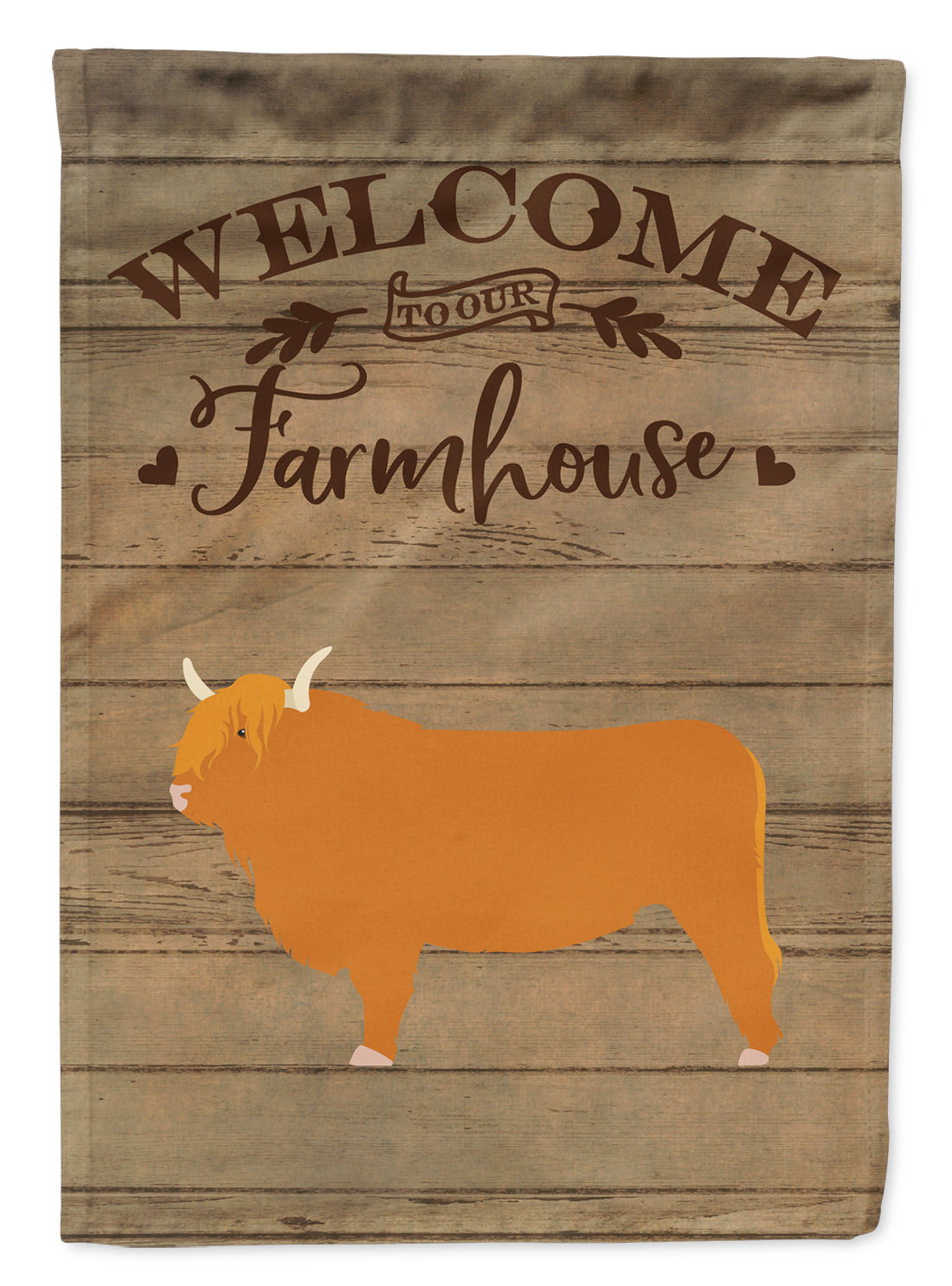 Highland Cow Welcome House Flag 28x40 Porch Sleeve Pole Decorative Outside Yard Banner Artwork Wall Hanging, Polyester