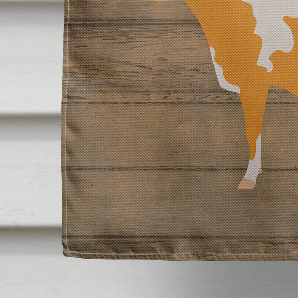Guernsey Cow Welcome House Flag 28x40 Porch Sleeve Pole Decorative Outside Yard Banner Artwork Wall Hanging, Polyester