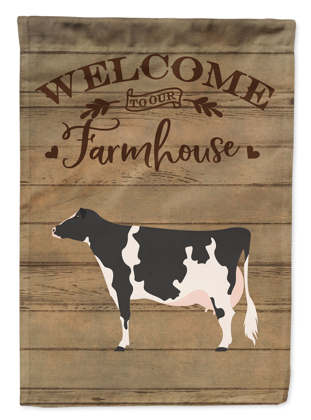 Holstein Cow Welcome House Flag 28x40 Porch Sleeve Pole Decorative Outside Yard Banner Artwork Wall Hanging, Polyester