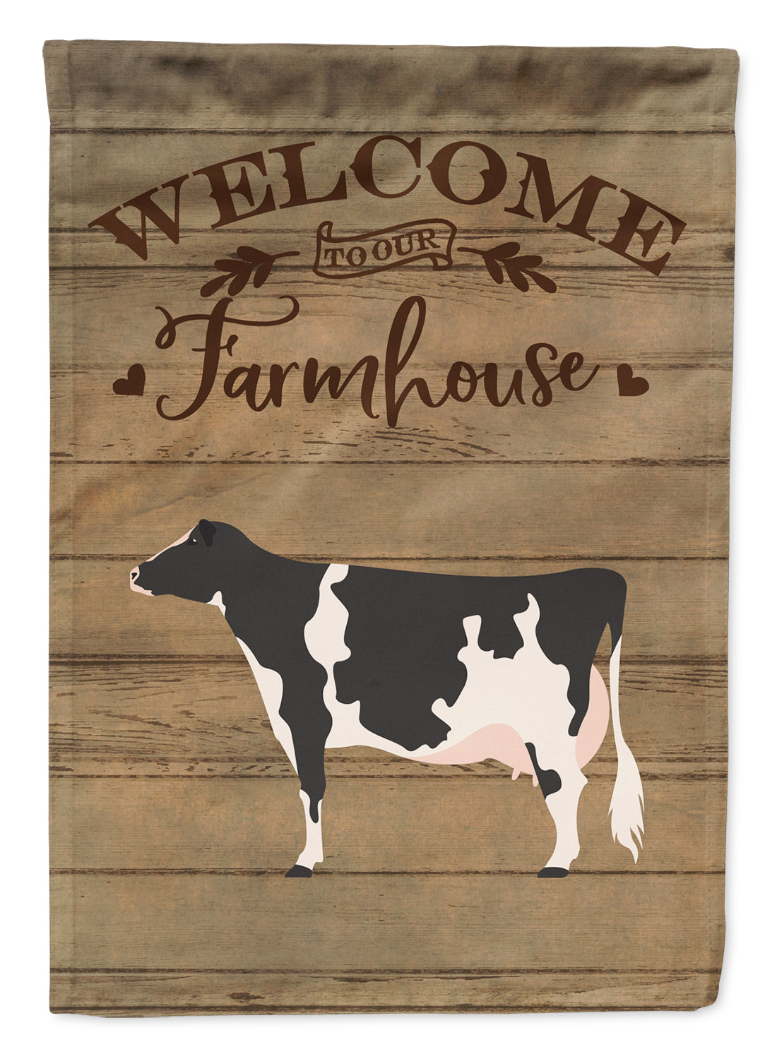 Holstein Cow Welcome House Flag 28x40 Porch Sleeve Pole Decorative Outside Yard Banner Artwork Wall Hanging, Polyester