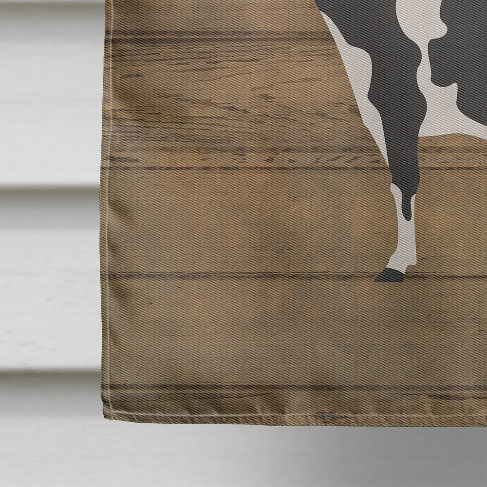 Holstein Cow Welcome House Flag 28x40 Porch Sleeve Pole Decorative Outside Yard Banner Artwork Wall Hanging, Polyester