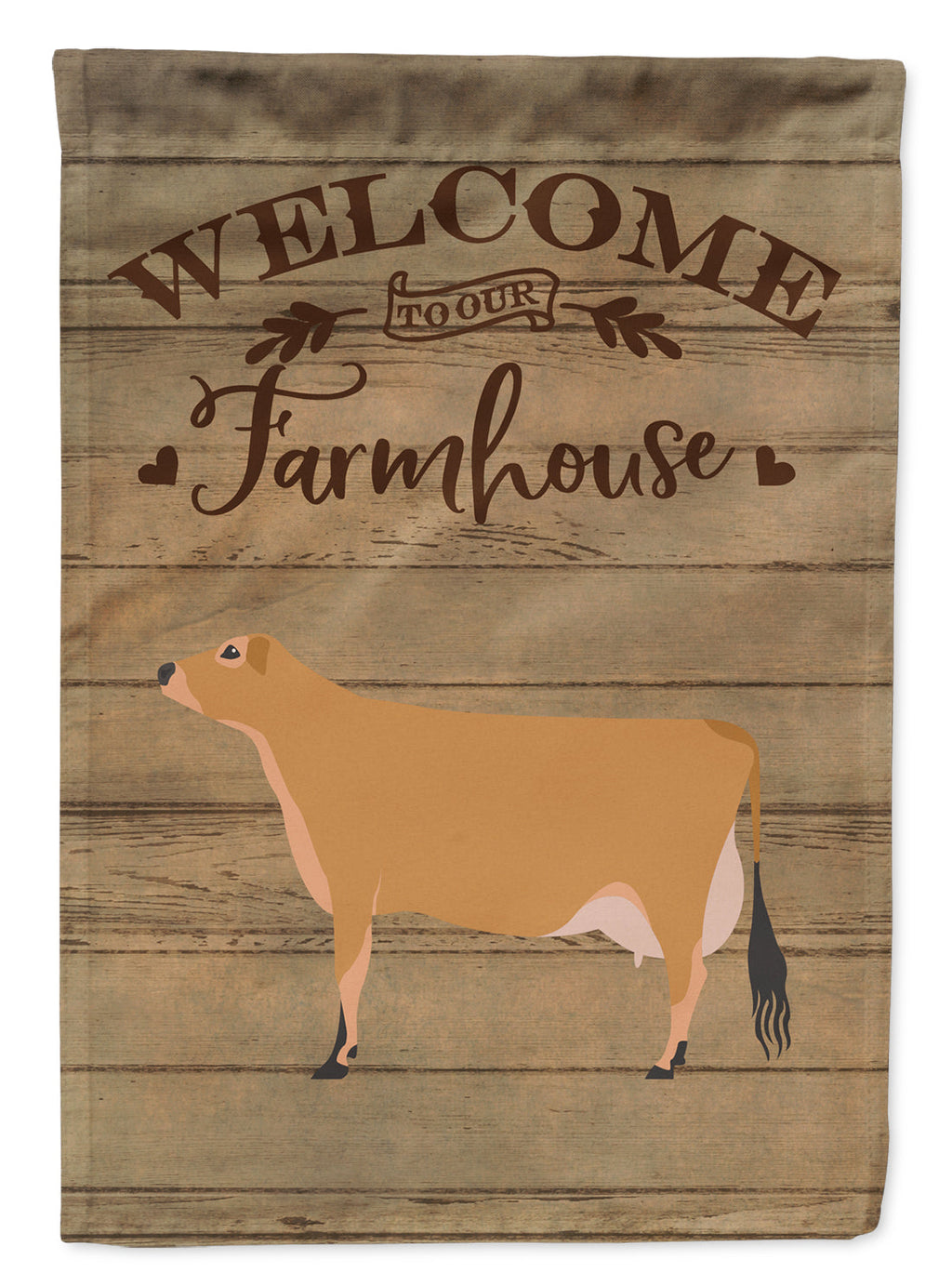 Jersey Cow Welcome House Flag 28x40 Porch Sleeve Pole Decorative Outside Yard Banner Artwork Wall Hanging, Polyester