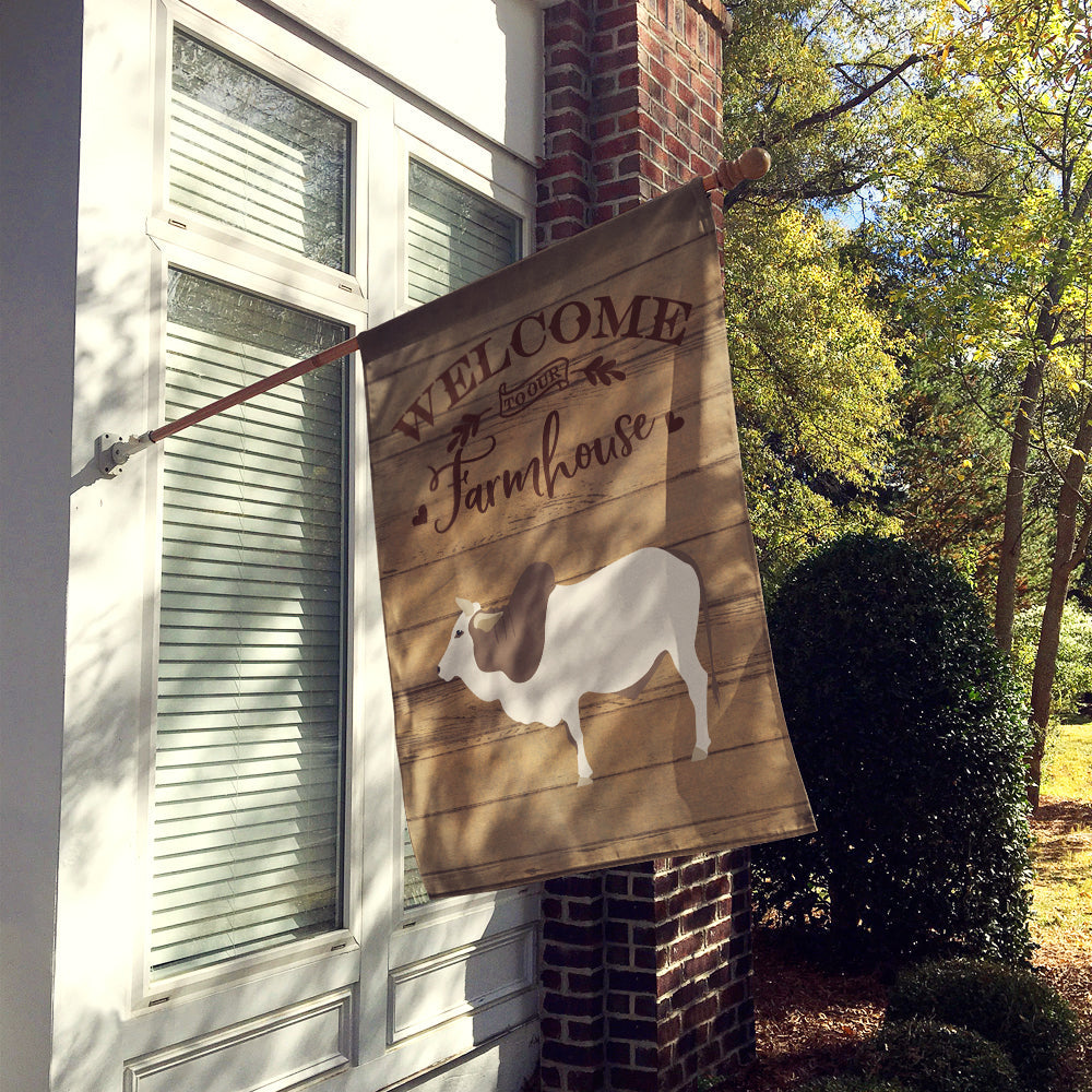 Malvi Cow Welcome House Flag 28x40 Porch Sleeve Pole Decorative Outside Yard Banner Artwork Wall Hanging, Polyester