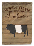 Belted Galloway Cow Welcome House Flag 28x40 Porch Sleeve Pole Decorative Outside Yard Banner Artwork Wall Hanging, Polyester