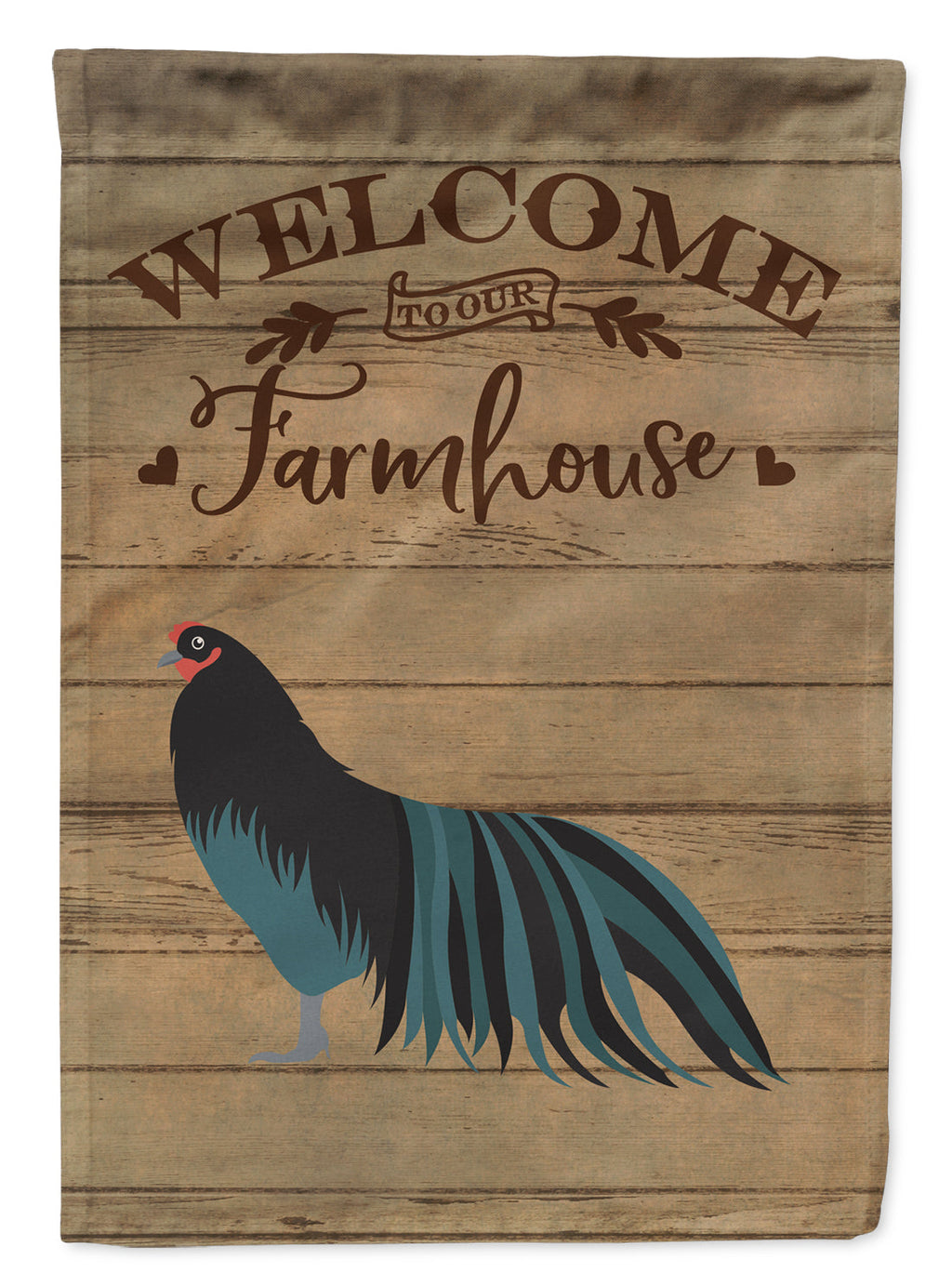 Sumatra Chicken Welcome House Flag 28x40 Porch Sleeve Pole Decorative Outside Yard Banner Artwork Wall Hanging, Polyester