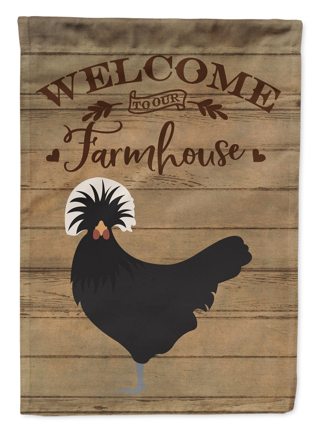 Polish Poland Chicken Welcome House Flag 28x40 Porch Sleeve Pole Decorative Outside Yard Banner Artwork Wall Hanging, Polyester
