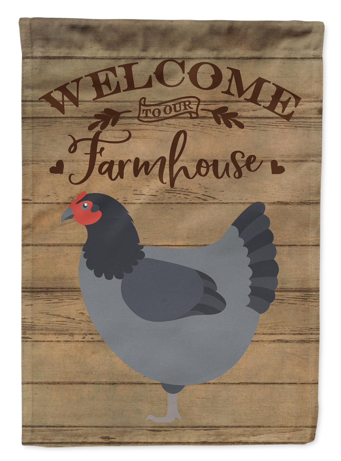 Jersey Giant Chicken Welcome House Flag 28x40 Porch Sleeve Pole Decorative Outside Yard Banner Artwork Wall Hanging, Polyester