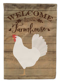 Leghorn Chicken Welcome House Flag 28x40 Porch Sleeve Pole Decorative Outside Yard Banner Artwork Wall Hanging, Polyester