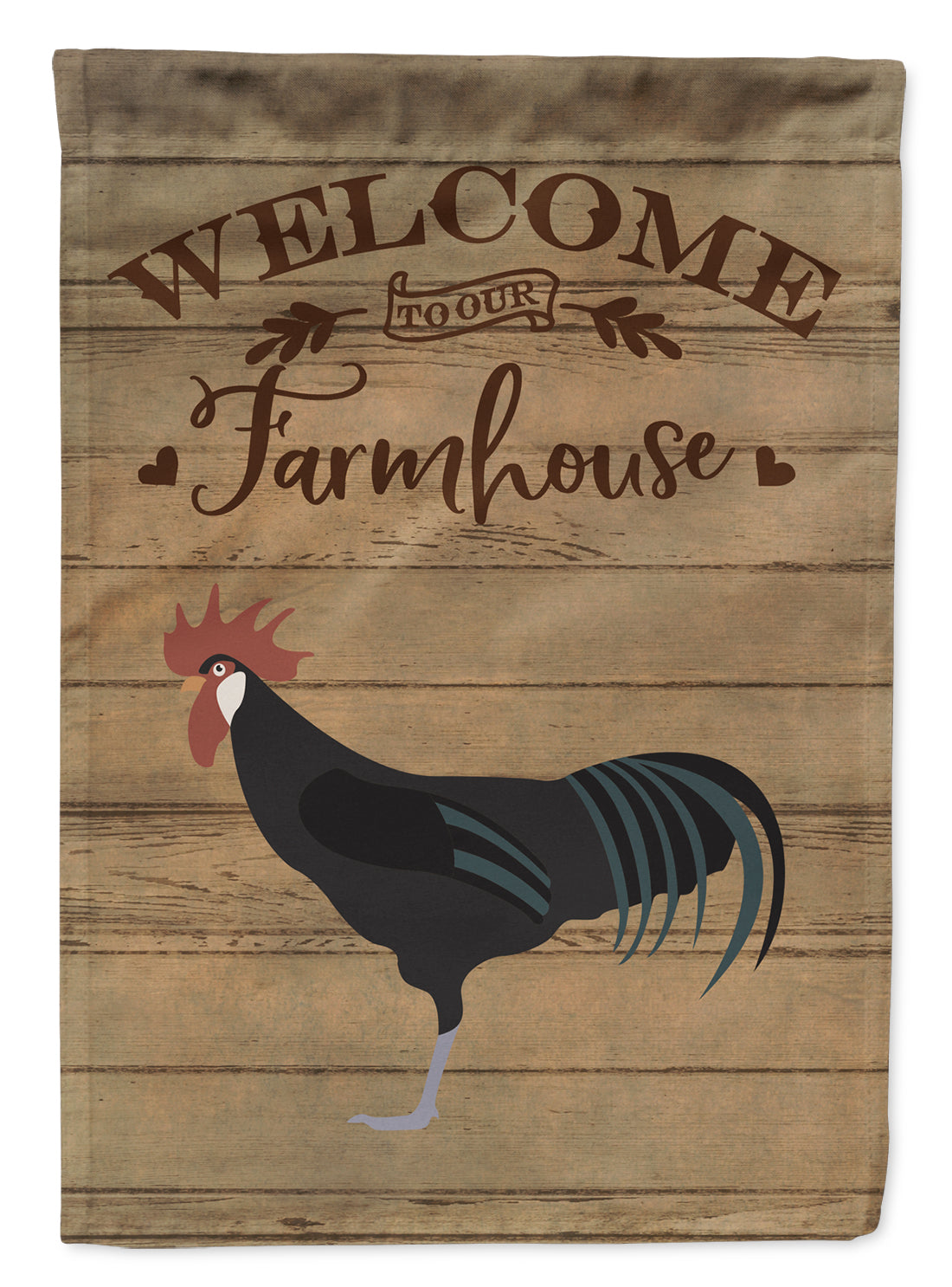 Minorca Ctalalan Chicken Welcome House Flag 28x40 Porch Sleeve Pole Decorative Outside Yard Banner Artwork Wall Hanging, Polyester