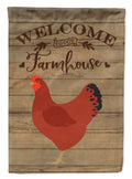 New Hampshire Red Chicken Welcome House Flag 28x40 Porch Sleeve Pole Decorative Outside Yard Banner Artwork Wall Hanging, Polyester