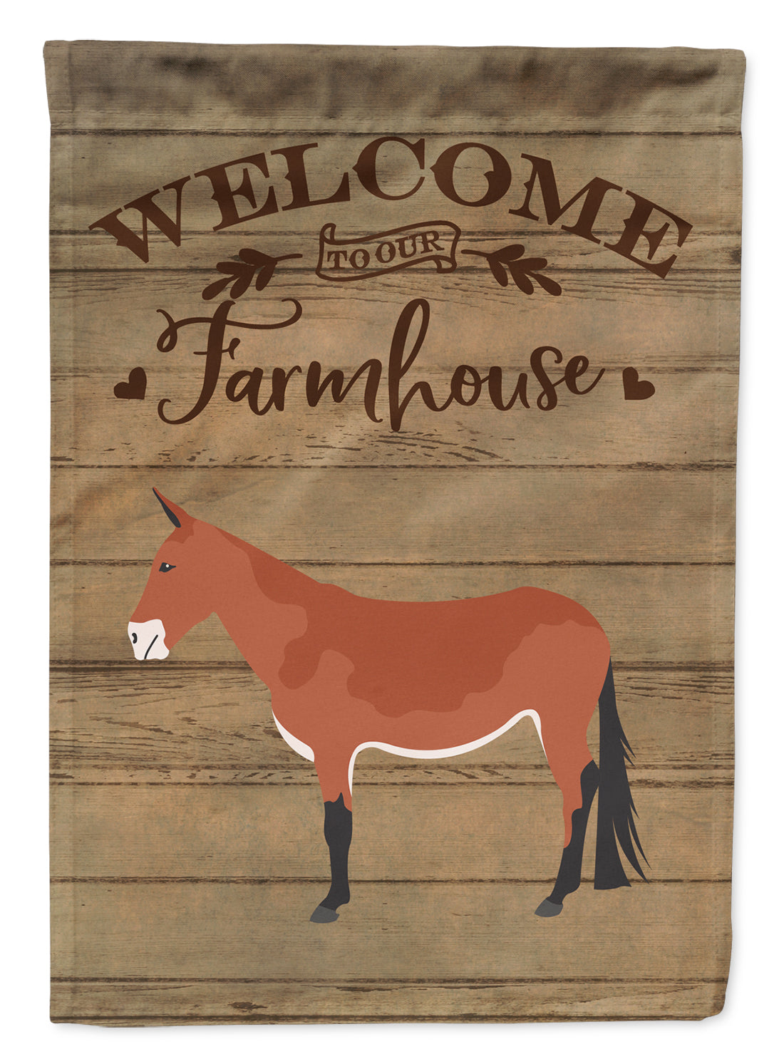 Mule Welcome House Flag 28x40 Porch Sleeve Pole Decorative Outside Yard Banner Artwork Wall Hanging, Polyester