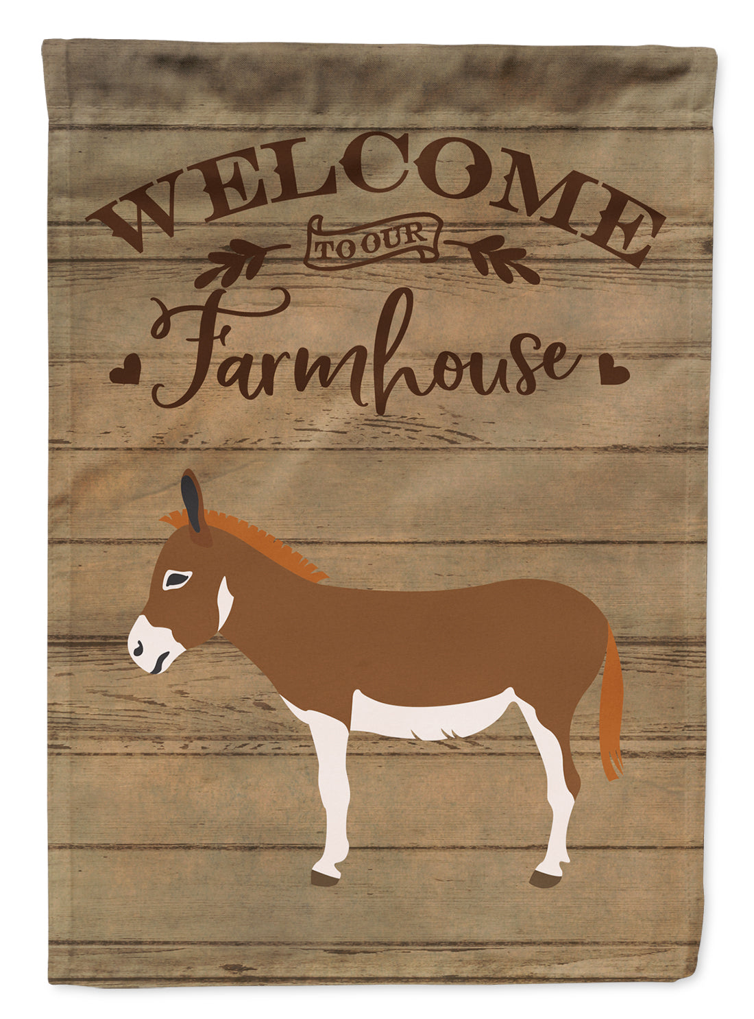 Miniature Mediterranian Donkey Welcome House Flag 28x40 Porch Sleeve Pole Decorative Outside Yard Banner Artwork Wall Hanging, Polyester
