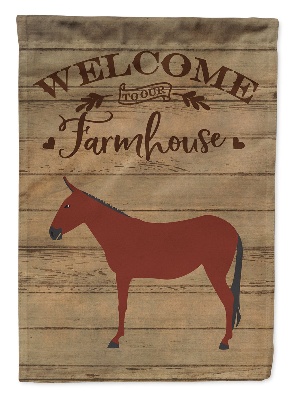 Hinny Horse Donkey Welcome House Flag 28x40 Porch Sleeve Pole Decorative Outside Yard Banner Artwork Wall Hanging, Polyester