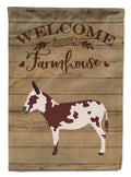 American Spotted Donkey Welcome House Flag 28x40 Porch Sleeve Pole Decorative Outside Yard Banner Artwork Wall Hanging, Polyester