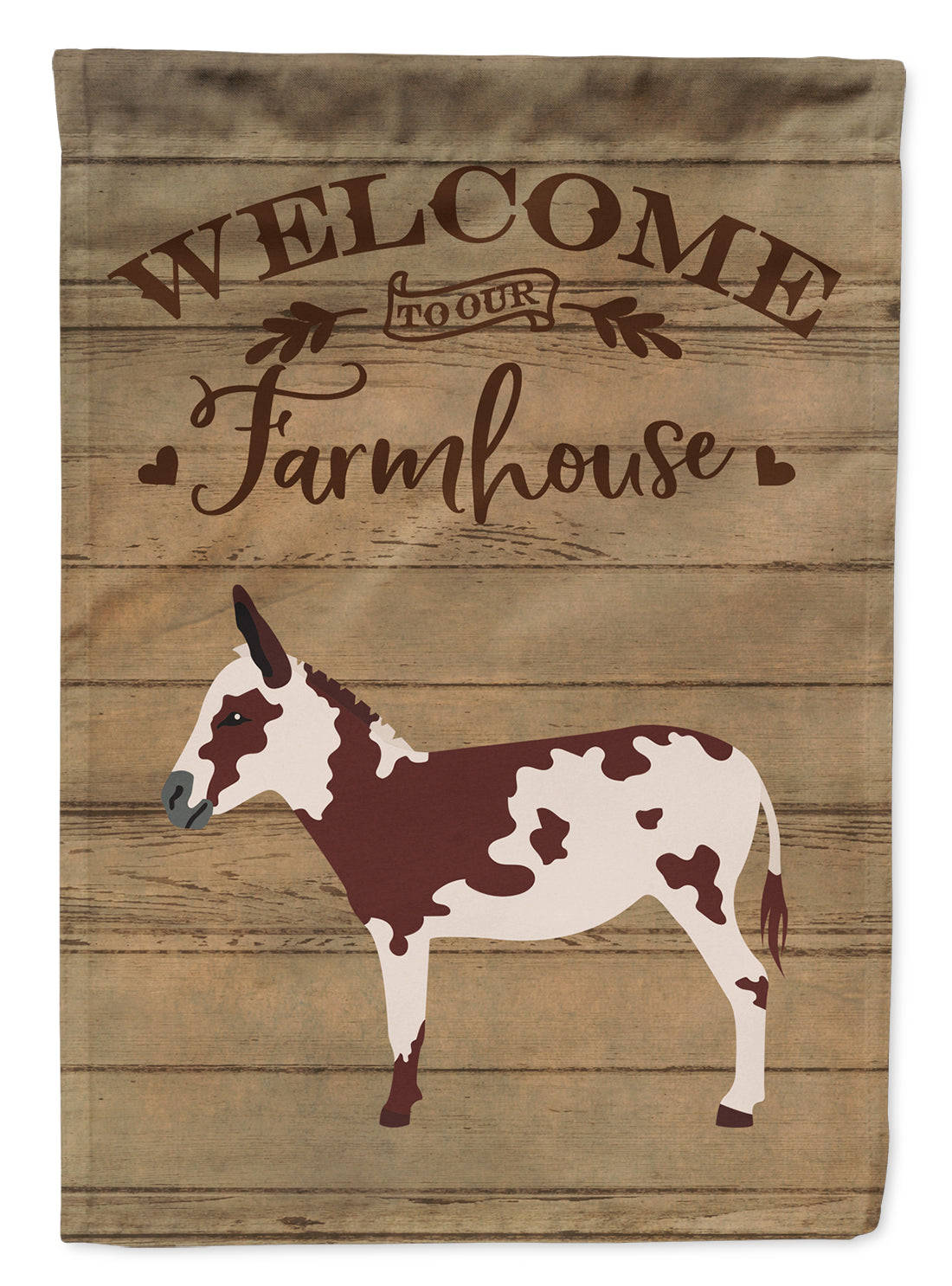 American Spotted Donkey Welcome House Flag 28x40 Porch Sleeve Pole Decorative Outside Yard Banner Artwork Wall Hanging, Polyester