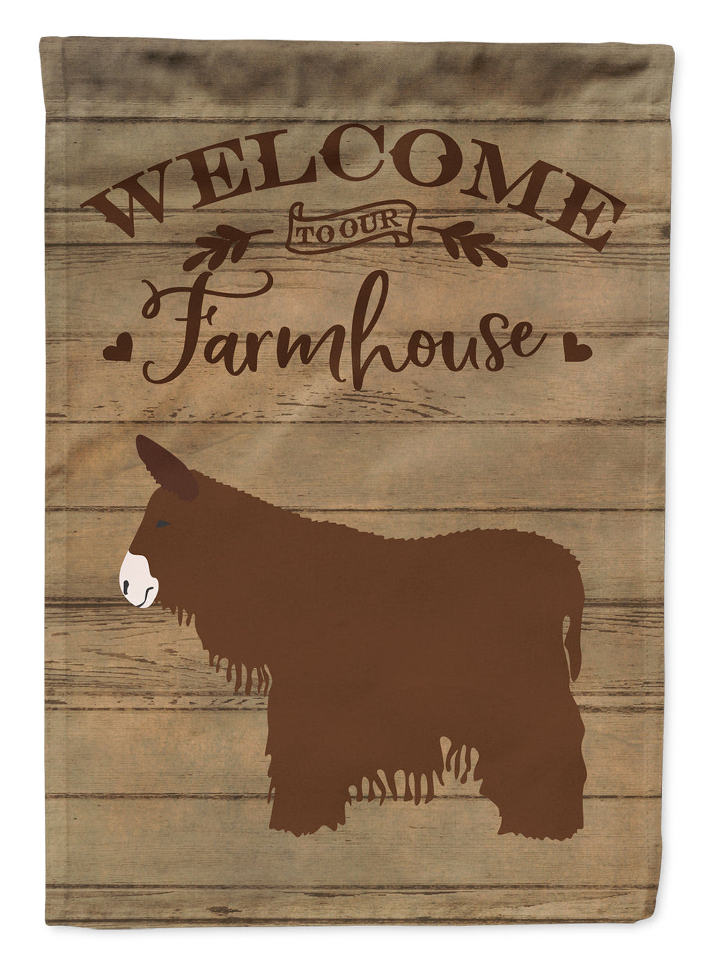 Poitou Poiteuin Donkey Welcome House Flag 28x40 Porch Sleeve Pole Decorative Outside Yard Banner Artwork Wall Hanging, Polyester