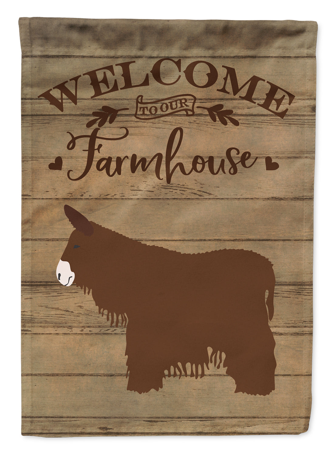 Poitou Poiteuin Donkey Welcome House Flag 28x40 Porch Sleeve Pole Decorative Outside Yard Banner Artwork Wall Hanging, Polyester