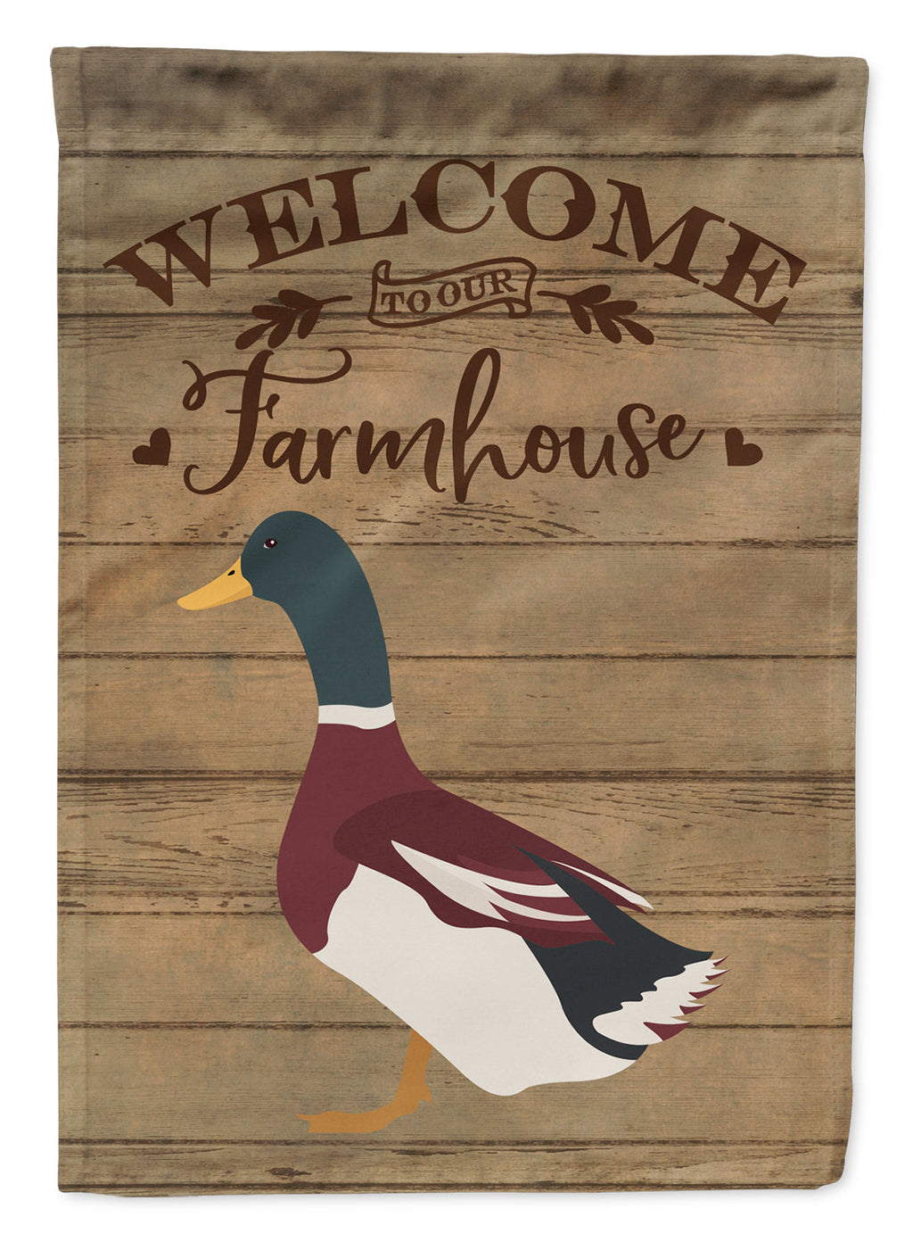 Rouen Duck Welcome House Flag 28x40 Porch Sleeve Pole Decorative Outside Yard Banner Artwork Wall Hanging, Polyester