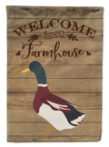 Rouen Duck Welcome House Flag 28x40 Porch Sleeve Pole Decorative Outside Yard Banner Artwork Wall Hanging, Polyester
