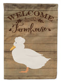 Crested Duck Welcome House Flag 28x40 Porch Sleeve Pole Decorative Outside Yard Banner Artwork Wall Hanging, Polyester