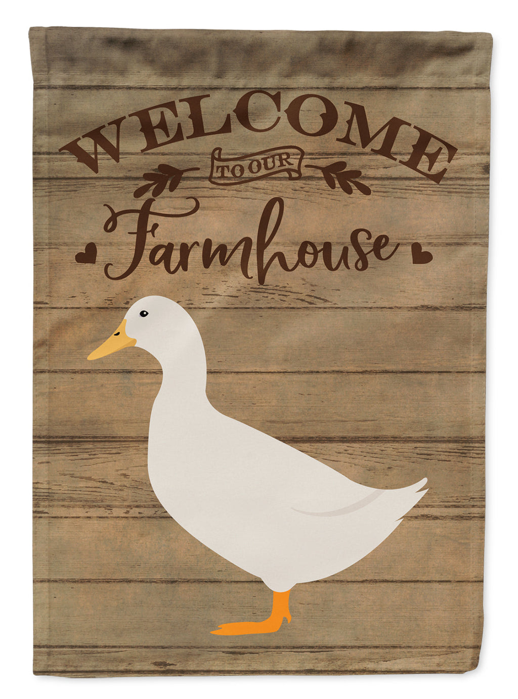 American Pekin Duck Welcome House Flag 28x40 Porch Sleeve Pole Decorative Outside Yard Banner Artwork Wall Hanging, Polyester