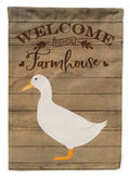 American Pekin Duck Welcome House Flag 28x40 Porch Sleeve Pole Decorative Outside Yard Banner Artwork Wall Hanging, Polyester