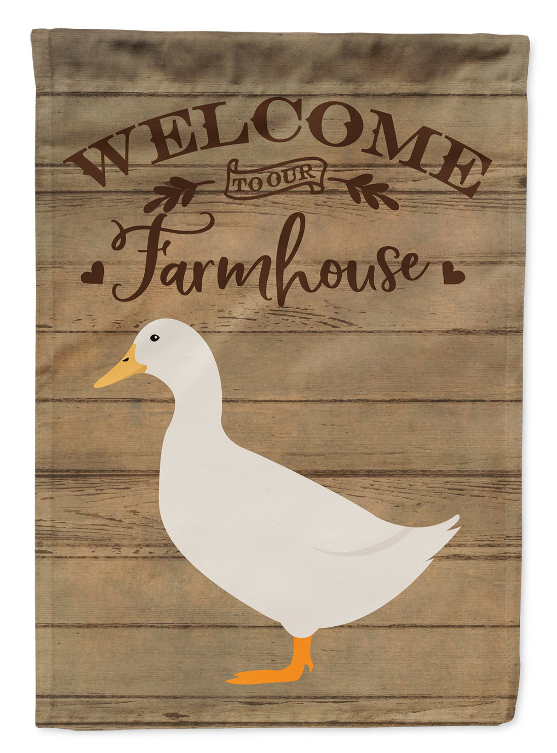 American Pekin Duck Welcome House Flag 28x40 Porch Sleeve Pole Decorative Outside Yard Banner Artwork Wall Hanging, Polyester