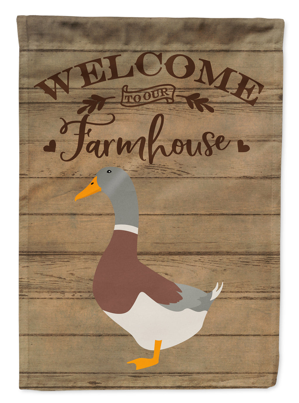 Saxony Sachsenente Duck Welcome House Flag 28x40 Porch Sleeve Pole Decorative Outside Yard Banner Artwork Wall Hanging, Polyester