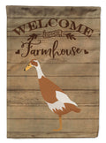 Indian Runner Duck Welcome House Flag 28x40 Porch Sleeve Pole Decorative Outside Yard Banner Artwork Wall Hanging, Polyester