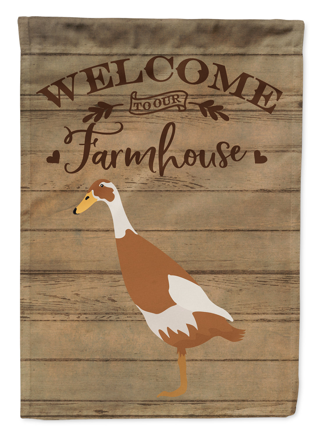 Indian Runner Duck Welcome House Flag 28x40 Porch Sleeve Pole Decorative Outside Yard Banner Artwork Wall Hanging, Polyester