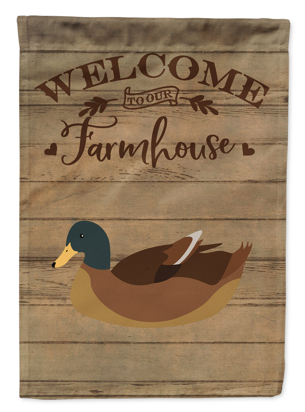 Khaki Campbell Duck Welcome House Flag 28x40 Porch Sleeve Pole Decorative Outside Yard Banner Artwork Wall Hanging, Polyester