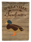 Silver Bantam Duck Welcome House Flag 28x40 Porch Sleeve Pole Decorative Outside Yard Banner Artwork Wall Hanging, Polyester