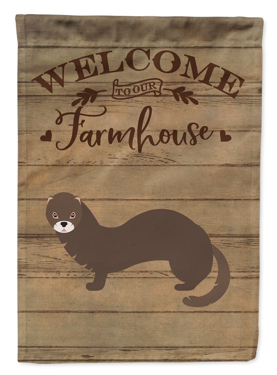 Russian or European Mink Welcome House Flag 28x40 Porch Sleeve Pole Decorative Outside Yard Banner Artwork Wall Hanging, Polyester