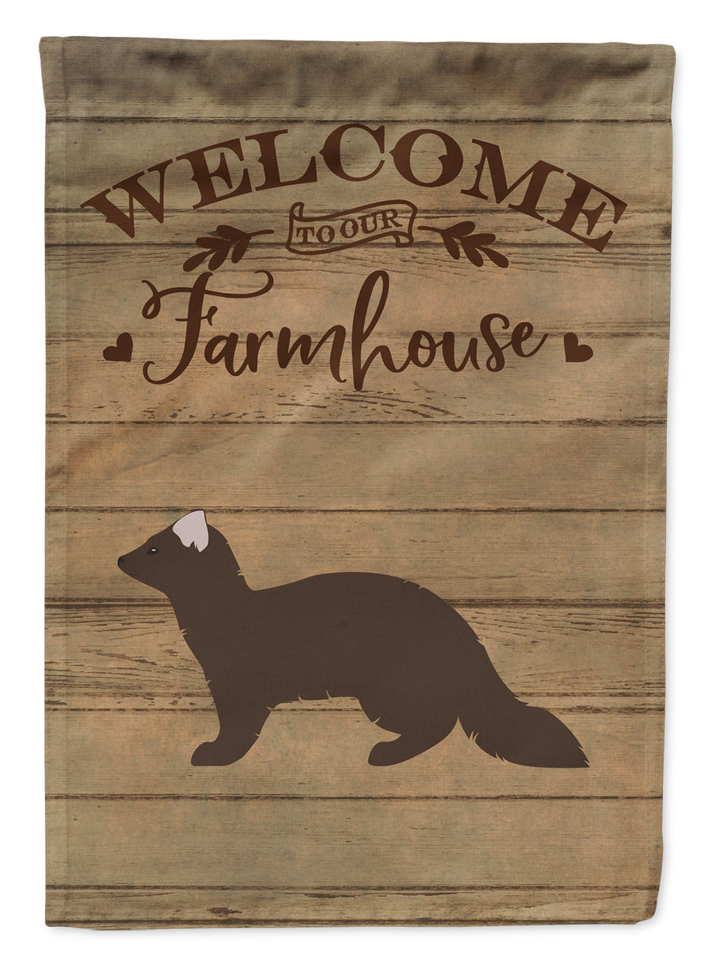 Sable Marten Welcome House Flag 28x40 Porch Sleeve Pole Decorative Outside Yard Banner Artwork Wall Hanging, Polyester
