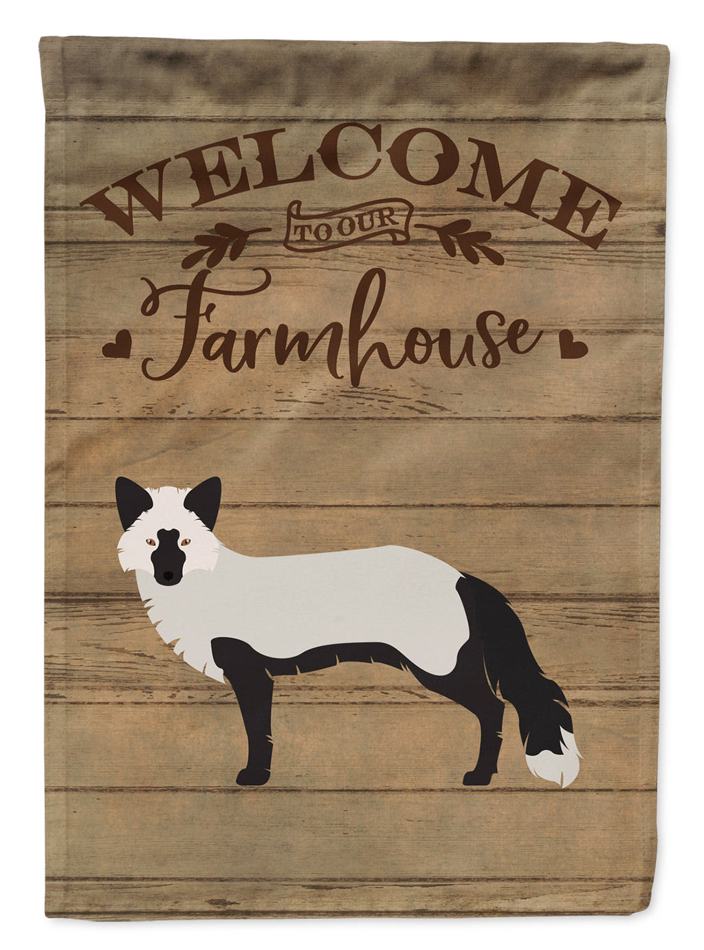 Silver Fox Welcome House Flag 28x40 Porch Sleeve Pole Decorative Outside Yard Banner Artwork Wall Hanging, Polyester