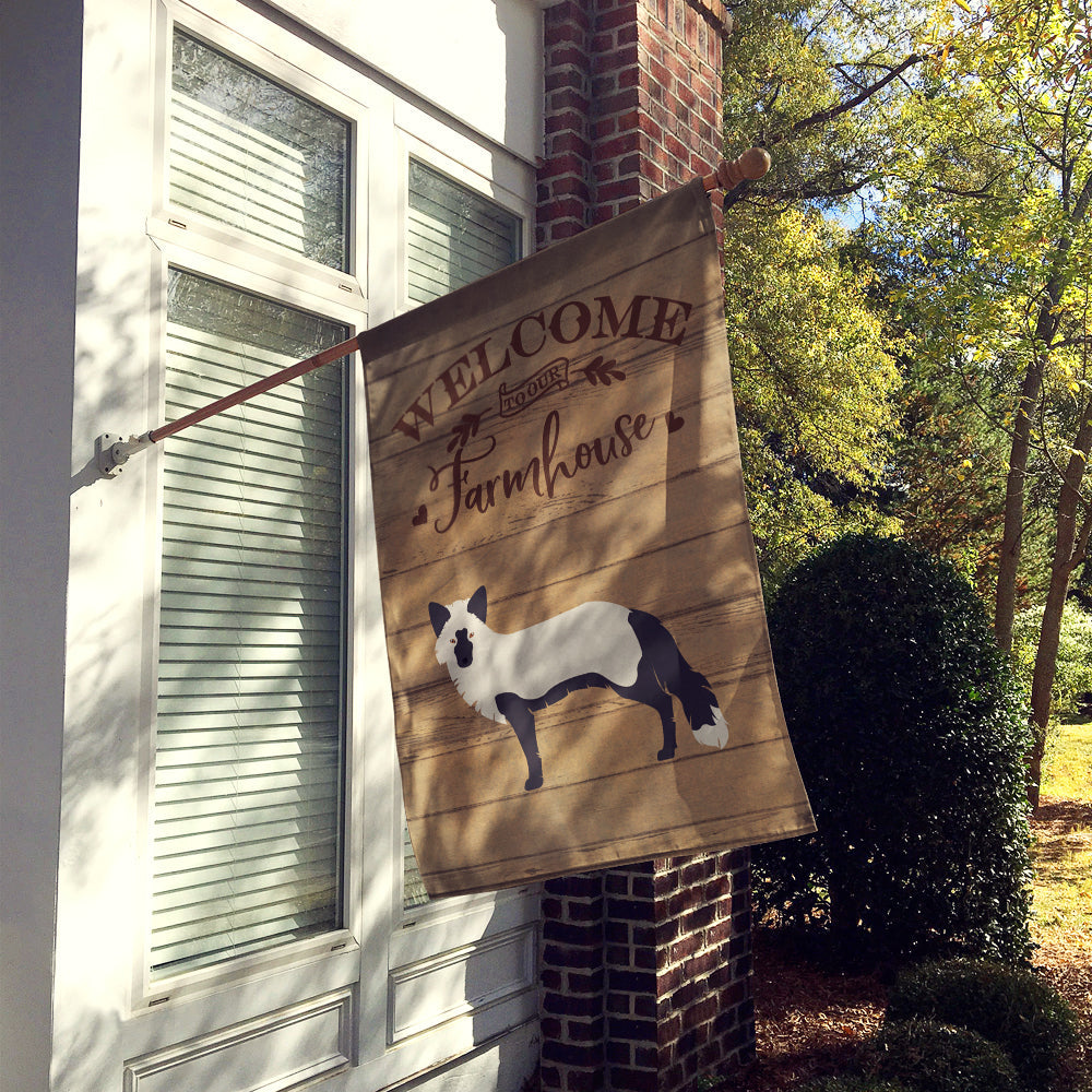 Silver Fox Welcome House Flag 28x40 Porch Sleeve Pole Decorative Outside Yard Banner Artwork Wall Hanging, Polyester