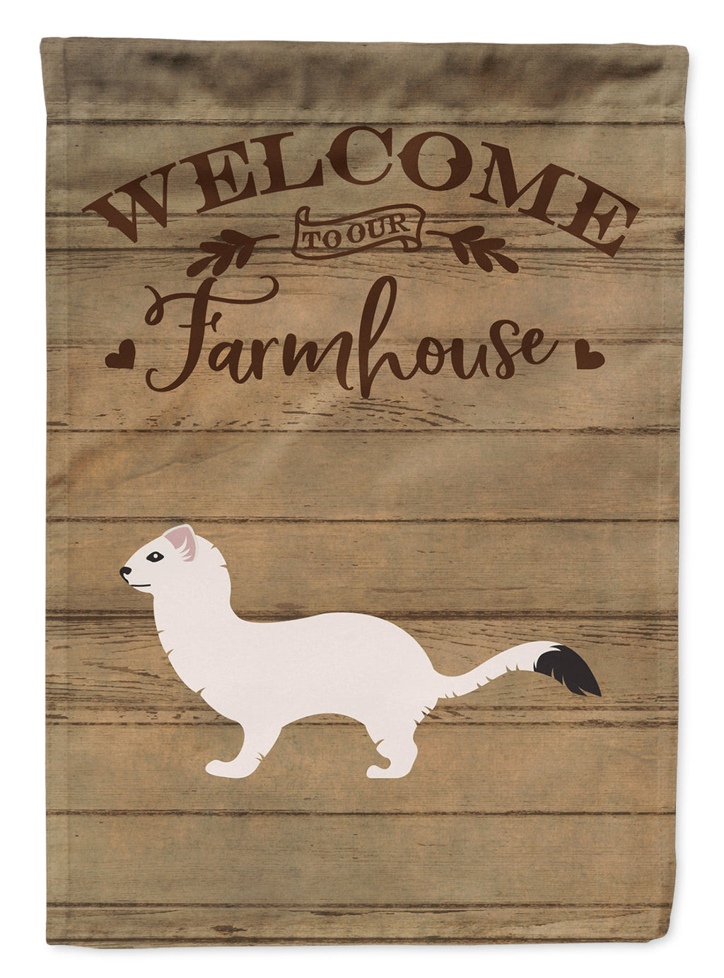 Stoat Short-tailed Weasel Welcome House Flag 28x40 Porch Sleeve Pole Decorative Outside Yard Banner Artwork Wall Hanging, Polyester