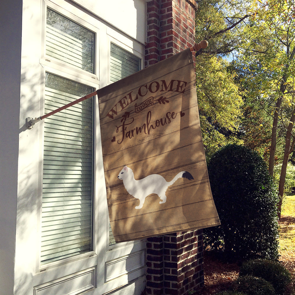 Stoat Short-tailed Weasel Welcome House Flag 28x40 Porch Sleeve Pole Decorative Outside Yard Banner Artwork Wall Hanging, Polyester
