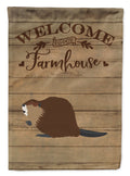 Eurasian Beaver Welcome House Flag 28x40 Porch Sleeve Pole Decorative Outside Yard Banner Artwork Wall Hanging, Polyester