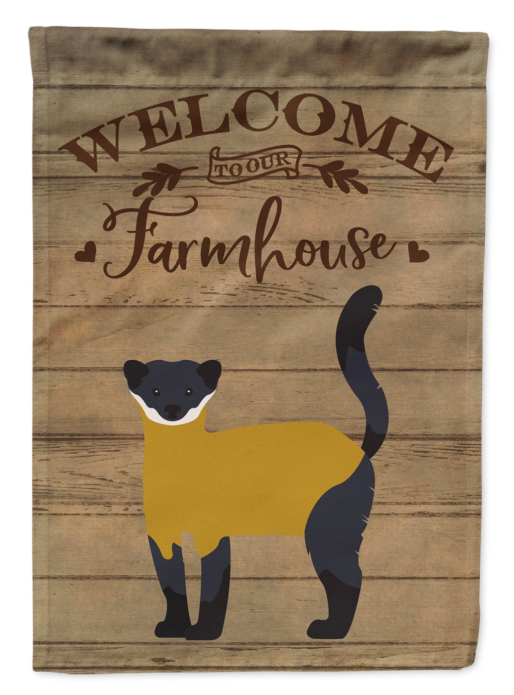 Yellow-Throated Marten Welcome House Flag 28x40 Porch Sleeve Pole Decorative Outside Yard Banner Artwork Wall Hanging, Polyester