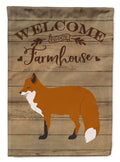 Red Fox Welcome House Flag 28x40 Porch Sleeve Pole Decorative Outside Yard Banner Artwork Wall Hanging, Polyester