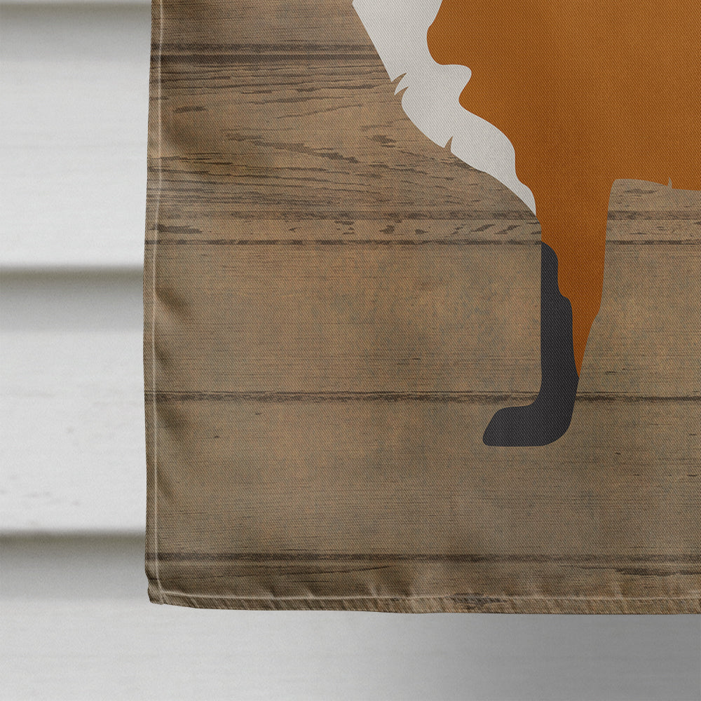 Red Fox Welcome House Flag 28x40 Porch Sleeve Pole Decorative Outside Yard Banner Artwork Wall Hanging, Polyester